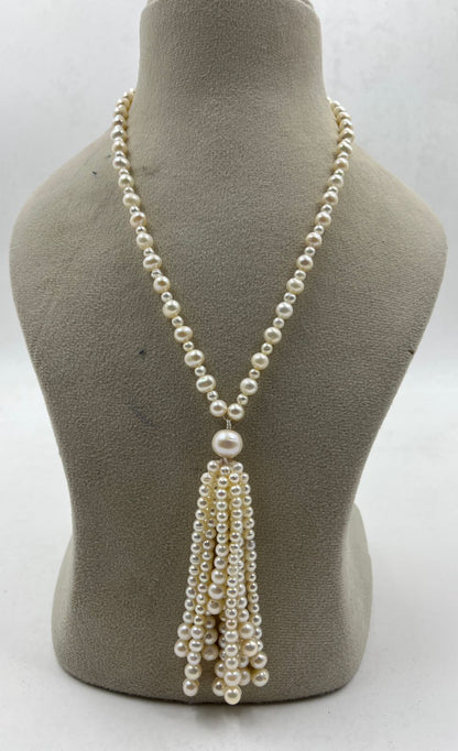 Natural Freshwater Pearl Necklace | Handmade Elegant Pearl Jewelry | Brass Lock