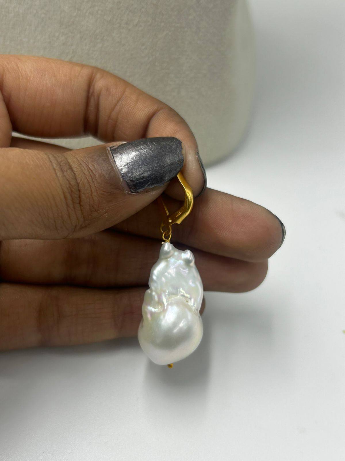 Natural Freshwater Pearl Necklace with pearl earring | Handmade Elegant Pearl Jewelry | Brass Lock