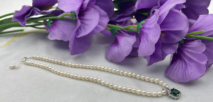 Natural Freshwater Pearl Necklace with Studs  | Handmade Elegant Pearl Jewelry | Brass Lock