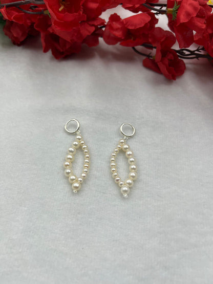 Natural Freshwater Pearl Necklace with pearl earring | Handmade Elegant Pearl Jewelry | Brass Lock