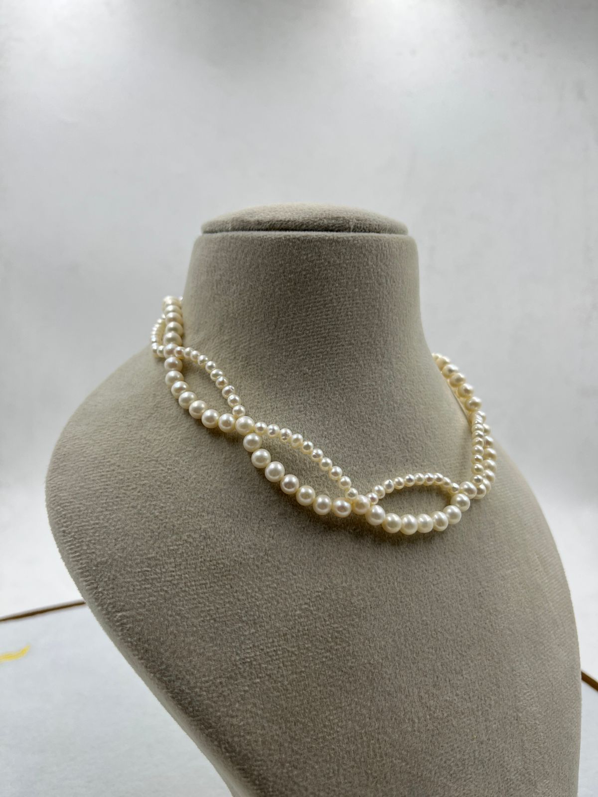 Natural Freshwater Pearl Necklace with pearl earring | Handmade Elegant Pearl Jewelry | Brass Lock