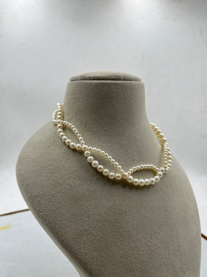 Natural Freshwater Pearl Necklace with pearl earring | Handmade Elegant Pearl Jewelry | Brass Lock