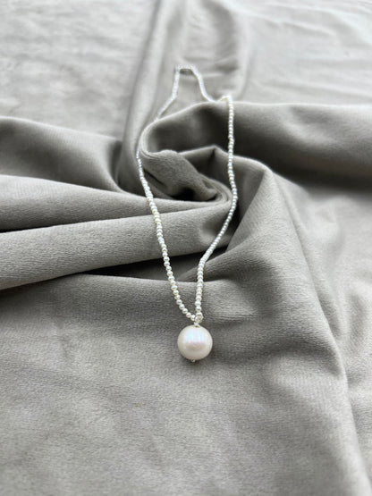 Natural Freshwater Pearl Necklace  | Handmade Elegant Pearl Jewelry | Brass Lock