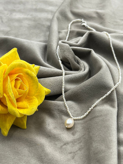Natural Freshwater Pearl Necklace  | Handmade Elegant Pearl Jewelry | Brass Lock