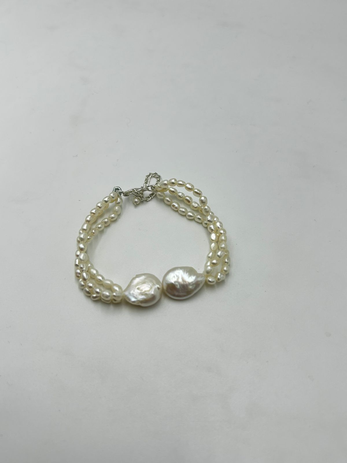 Natural Freshwater Pearl Braclete  | Handmade Elegant Pearl Jewelry | Brass Lock