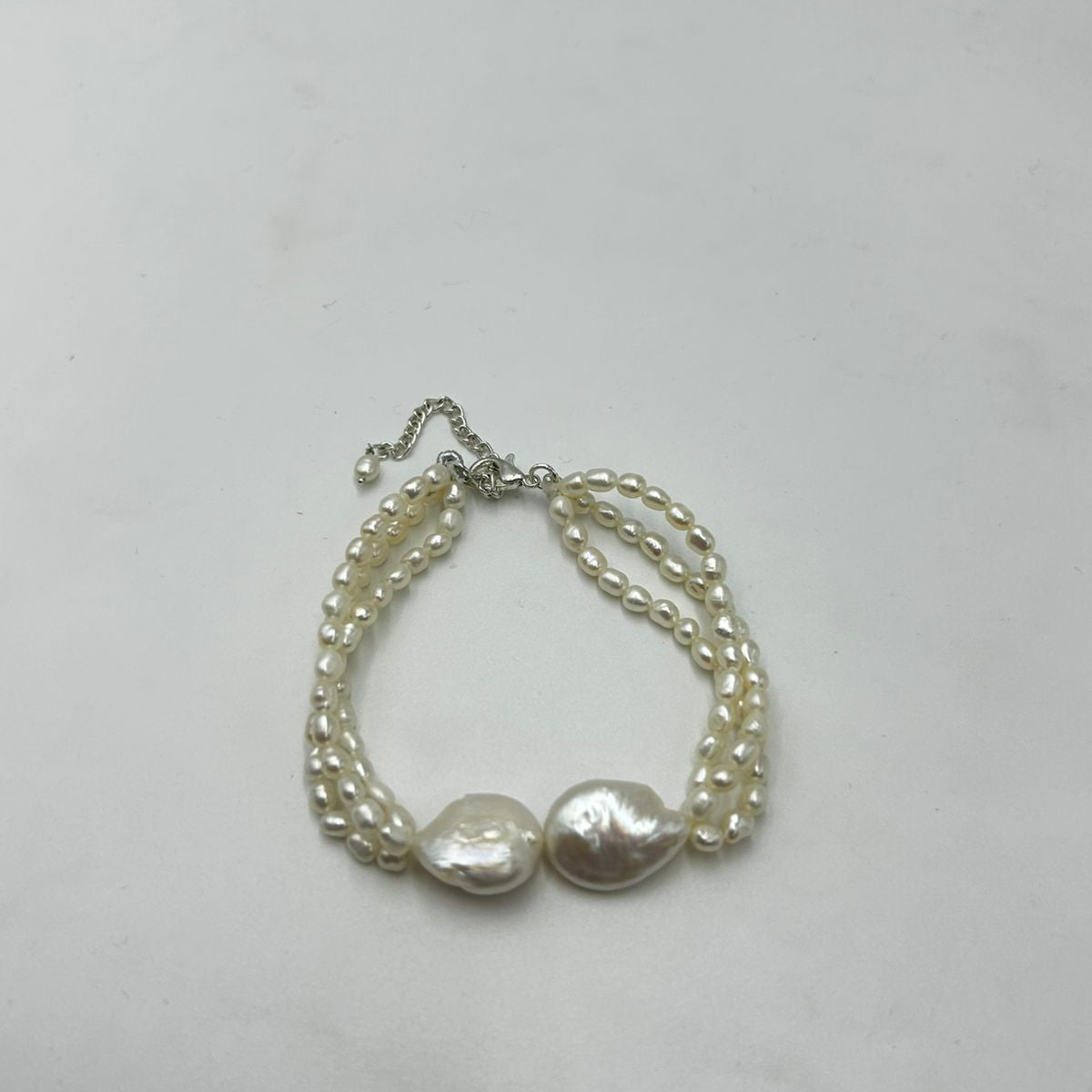 Natural Freshwater Pearl Braclete  | Handmade Elegant Pearl Jewelry | Brass Lock