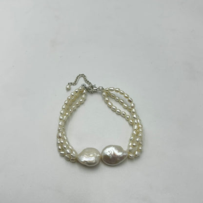 Natural Freshwater Pearl Braclete  | Handmade Elegant Pearl Jewelry | Brass Lock
