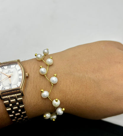 Freshwater Pearl Bracelet | Natural Pearl Bracelet | Elegant Handmade Pearl Jewelry | Classic Bracelet for Women |