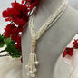 Freshwater Pearl Necklace | Multi-Strand Pearl Tassel Necklace With earrings  | Statement Pearl Jewelry | Elegant Handmade Necklace | Bridal & Wedding Gift for Her