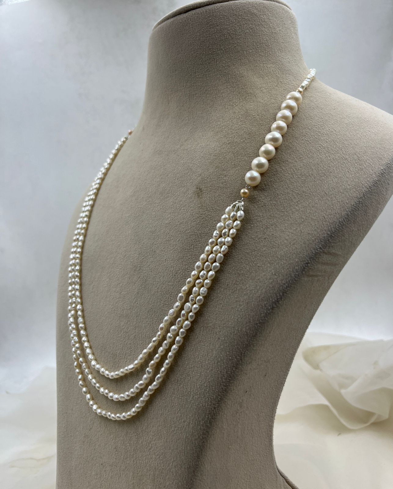 Real Freshwater Cultured Pearl Necklace – Multi-Strand Statement Jewelry
