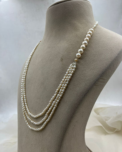 Real Freshwater Cultured Pearl Necklace – Multi-Strand Statement Jewelry
