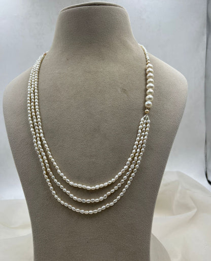 Real Freshwater Cultured Pearl Necklace – Multi-Strand Statement Jewelry
