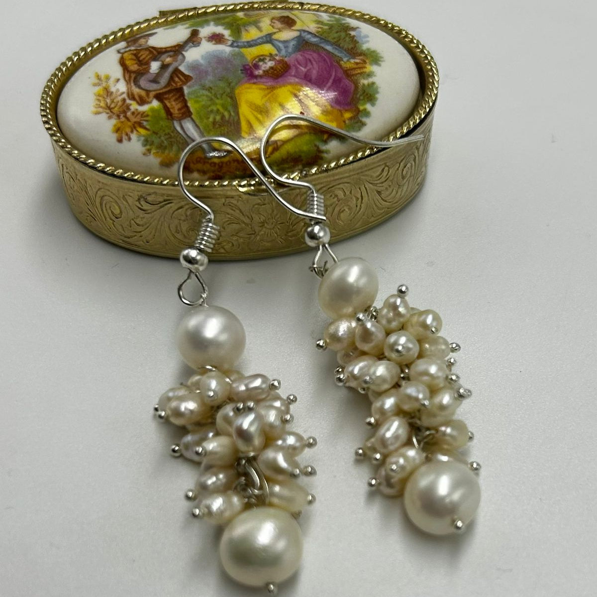 Real Freshwater Cultured Pearl Earrings – Traditional Pearl Drop Earrings
