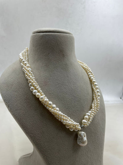 Freshwater Pearl Necklace Set with Earrings | Elegant Pearl Jewelry Set | Classic Bridal & Wedding Jewelry | Gift for Women