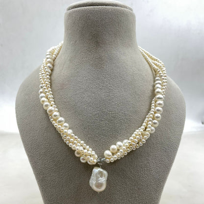 Freshwater Pearl Necklace Set with Earrings | Elegant Pearl Jewelry Set | Classic Bridal & Wedding Jewelry | Gift for Women