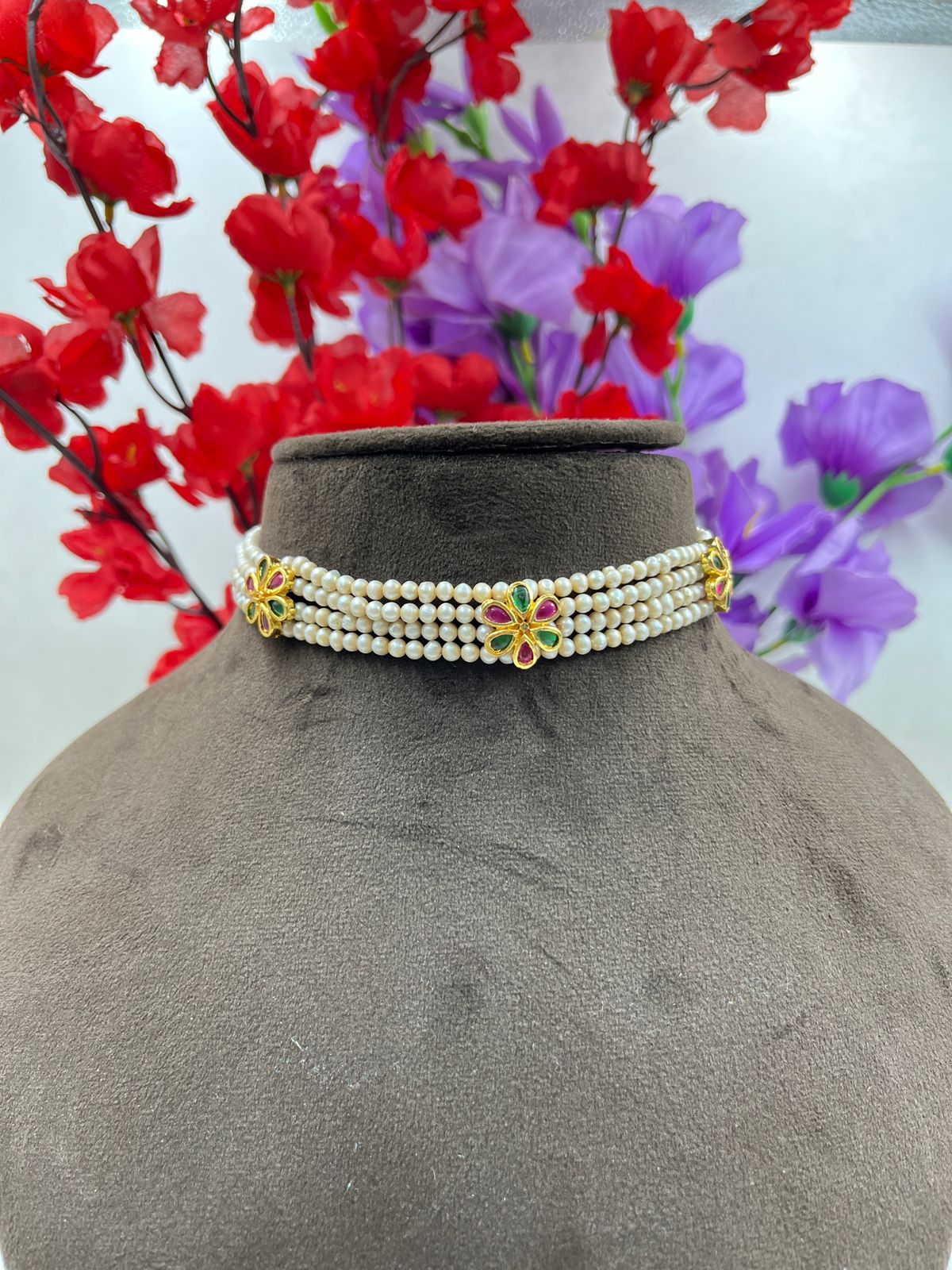Freshwater Pearl Choker Necklace With Earrings  | Elegant Pearl Collar Necklace | Classic Handmade Jewelry for Women | Bridal & Wedding Jewelry