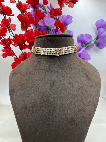 Freshwater Pearl Choker Necklace With Earrings  | Elegant Pearl Collar Necklace | Classic Handmade Jewelry for Women | Bridal & Wedding Jewelry