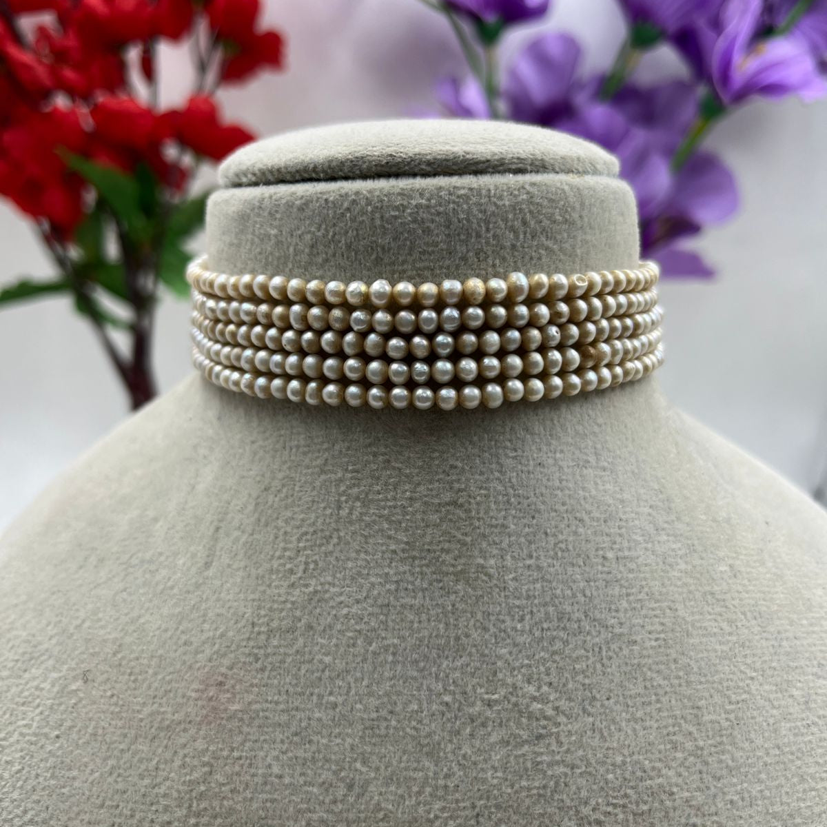Freshwater Pearl Choker Necklace | Basara Color Pearl Choker | Elegant Handmade Pearl Jewelry | Traditional Indian Necklace | Bridal & Wedding Jewelry