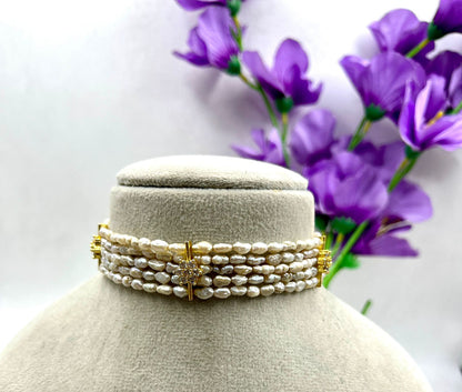 Freshwater Pearl Choker Set with Earrings & Bracelet | Basara Color Pearl Jewelry Set | Elegant Handmade Pearl Jewelry | Traditional Indian Bridal Gift