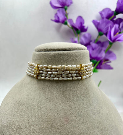 Freshwater Pearl Choker Set with Earrings & Bracelet | Basara Color Pearl Jewelry Set | Elegant Handmade Pearl Jewelry | Traditional Indian Bridal Gift