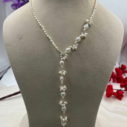 # Freshwater Pearl Line Necklace | Elegant Classic Pearl Jewelry