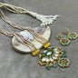 # Freshwater Pearl Necklace with Brass Earrings | Elegant Pearl Jewelry Set