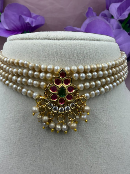 Freshwater Pearl Choker Necklace | Elegant Natural Pearl Choker | Classic Pearl Jewelry for Women | Bridal & Party Wear