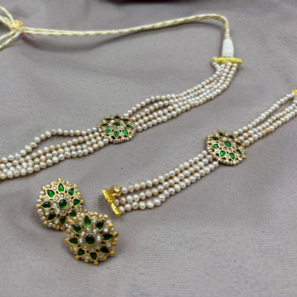 Freshwater Pearl Jewelry Set | Basara Colour Pearl Necklace & Matching Earrings | Elegant Pearl Combo Set for Women | Bridal & Occasion Wear