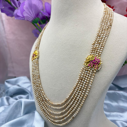 Freshwater Pearl Kantha Necklace in Basra Colour | Traditional Pearl Statement Necklace | Elegant Handmade Pearl Jewelry | Bridal & Festive Wear