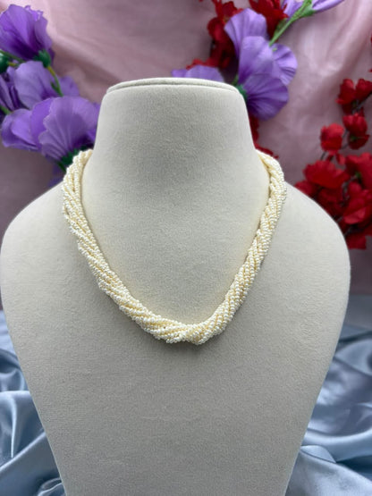 Freshwater Pearl Twisted Necklace | Elegant Twisted Pearl Statement Necklace | Handmade Pearl Jewelry | Bridal & Party Wear Necklace