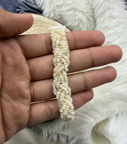 Freshwater Pearl Bracelet 5.5 Inches with Extension Chain | Elegant Pearl Bracelet | Adjustable Pearl Jewelry | Handmade Gift for Women