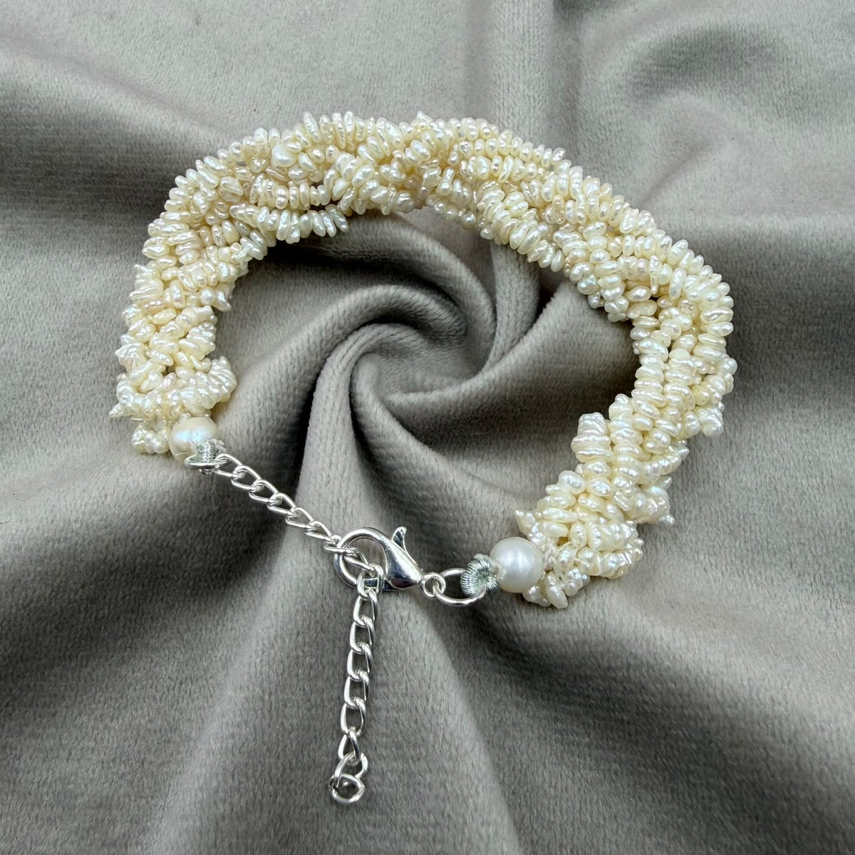 Freshwater Pearl Bracelet 5.5 Inches with Extension Chain | Elegant Pearl Bracelet | Adjustable Pearl Jewelry | Handmade Gift for Women