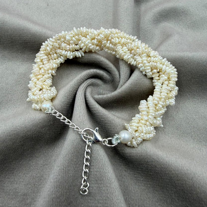 Freshwater Pearl Bracelet 5.5 Inches with Extension Chain | Elegant Pearl Bracelet | Adjustable Pearl Jewelry | Handmade Gift for Women