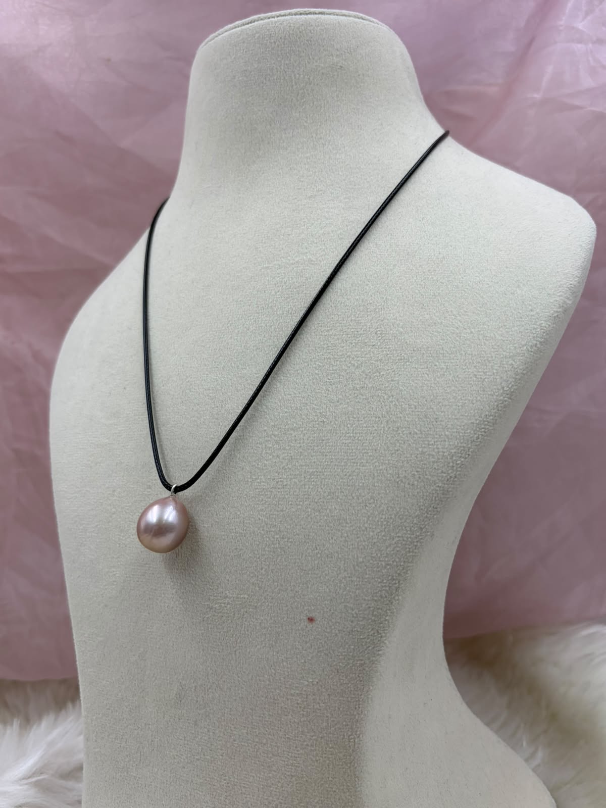 Freshwater Pearl Line Necklace with Natural Pearl Pendant | Elegant Pearl Necklace | Handmade Pearl Jewelry | Bridal & Gift Jewelry