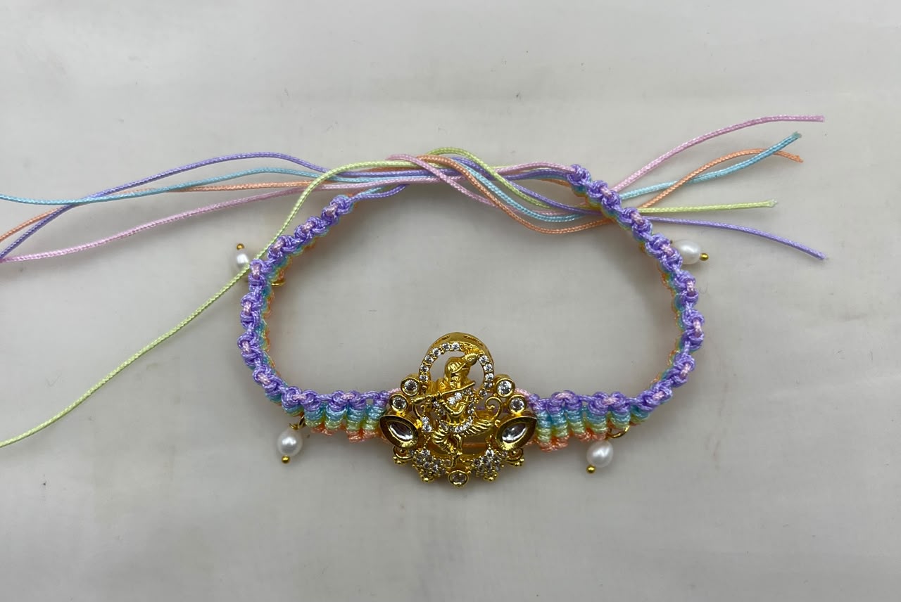 Freshwater Pearl Rakhi Bracelet | Handmade Pearl Rakhi for Brother | Elegant Raksha Bandhan Gift | Adjustable Rakhi