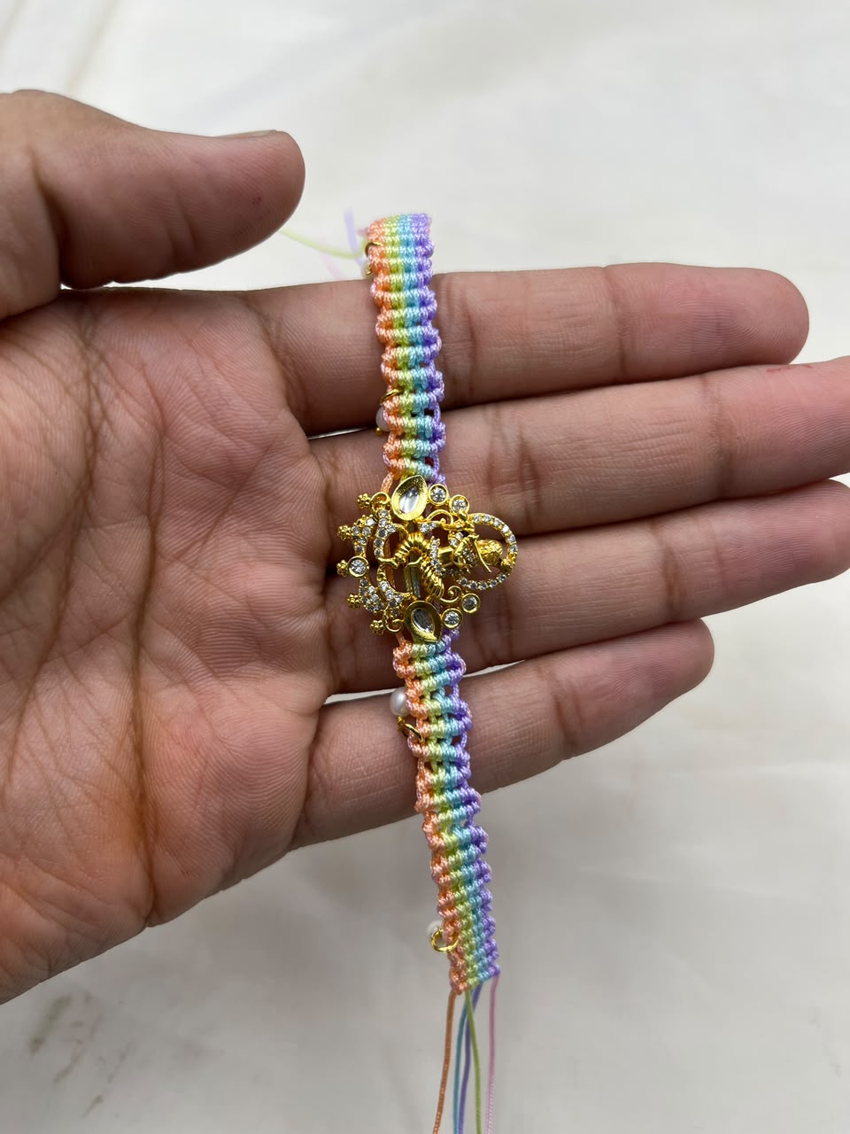 Freshwater Pearl Rakhi Bracelet | Handmade Pearl Rakhi for Brother | Elegant Raksha Bandhan Gift | Adjustable Rakhi