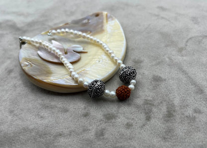 Freshwater Pearl Rakhi Bracelet | Handmade Pearl Rakhi for Brother | Elegant Raksha Bandhan Gift | Adjustable Rakhi
