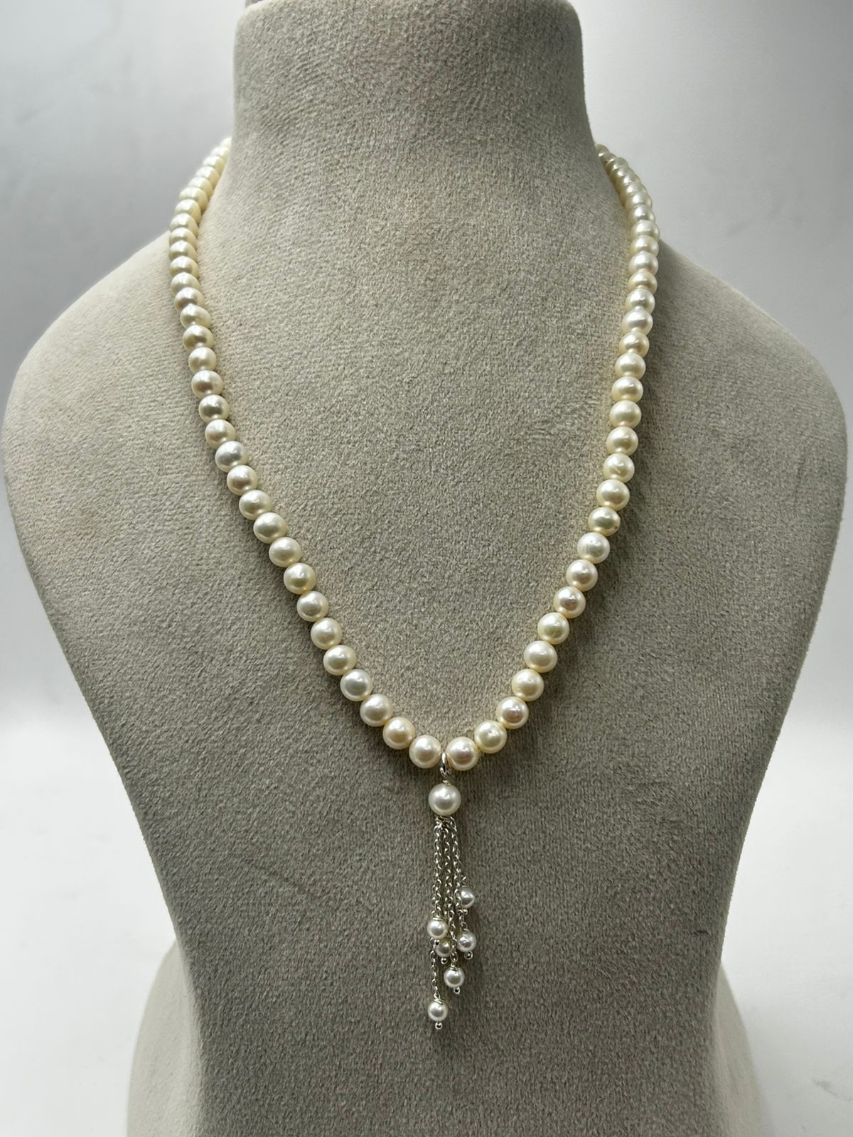 Natural Freshwater Pearl Necklace with pearl earring | Handmade Elegant Pearl Jewelry | Brass Lock