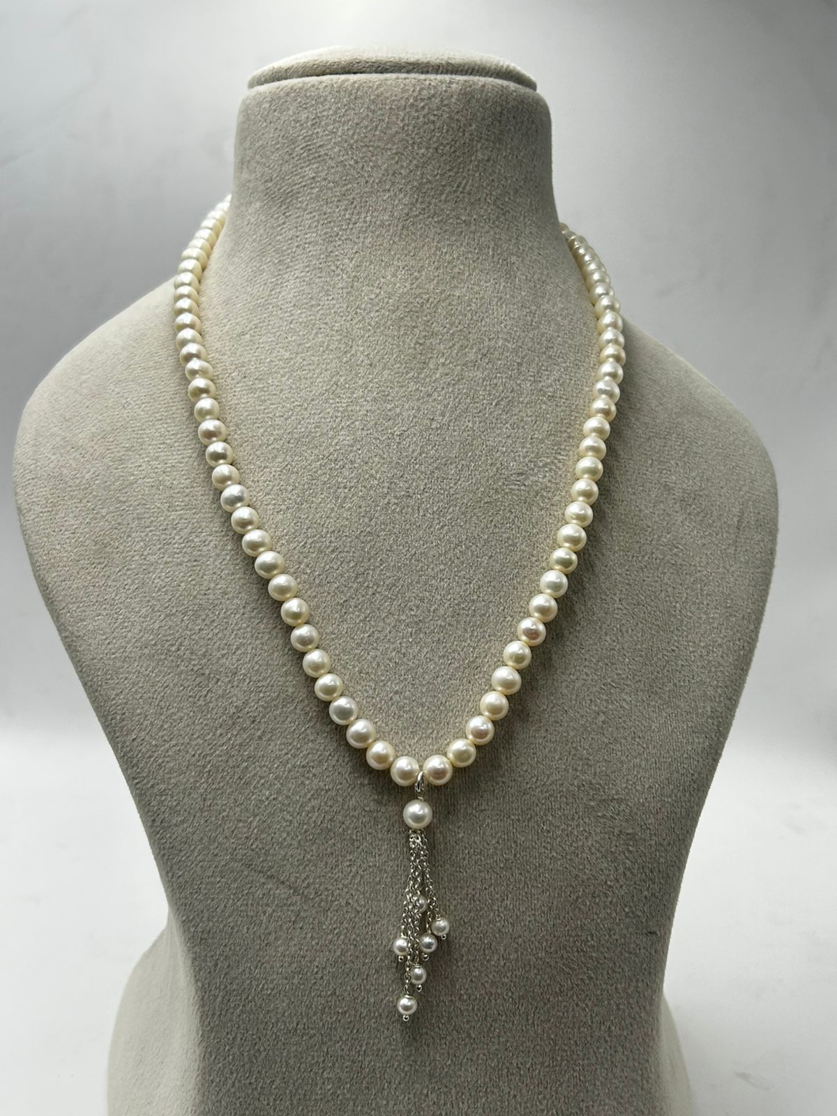 Natural Freshwater Pearl Necklace with pearl earring | Handmade Elegant Pearl Jewelry | Brass Lock