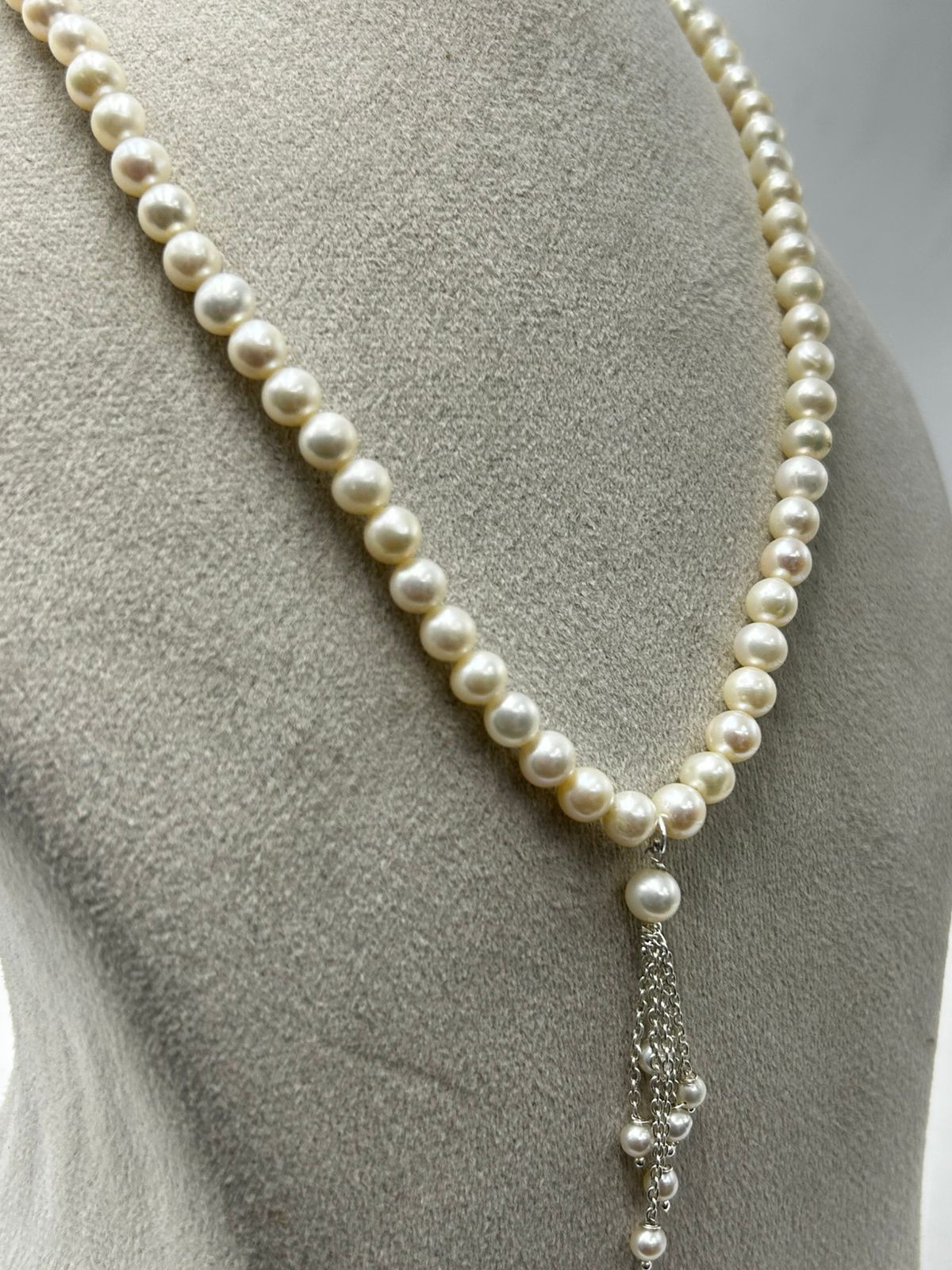 Natural Freshwater Pearl Necklace with pearl earring | Handmade Elegant Pearl Jewelry | Brass Lock