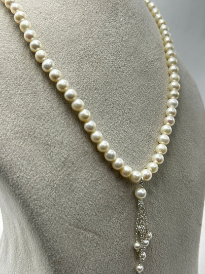 Natural Freshwater Pearl Necklace with pearl earring | Handmade Elegant Pearl Jewelry | Brass Lock