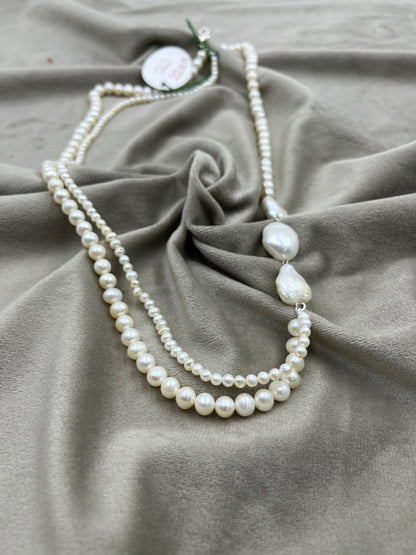 Freshwater Pearl Necklace | Elegant Natural Pearl Jewelry | Classic Handmade Necklace
